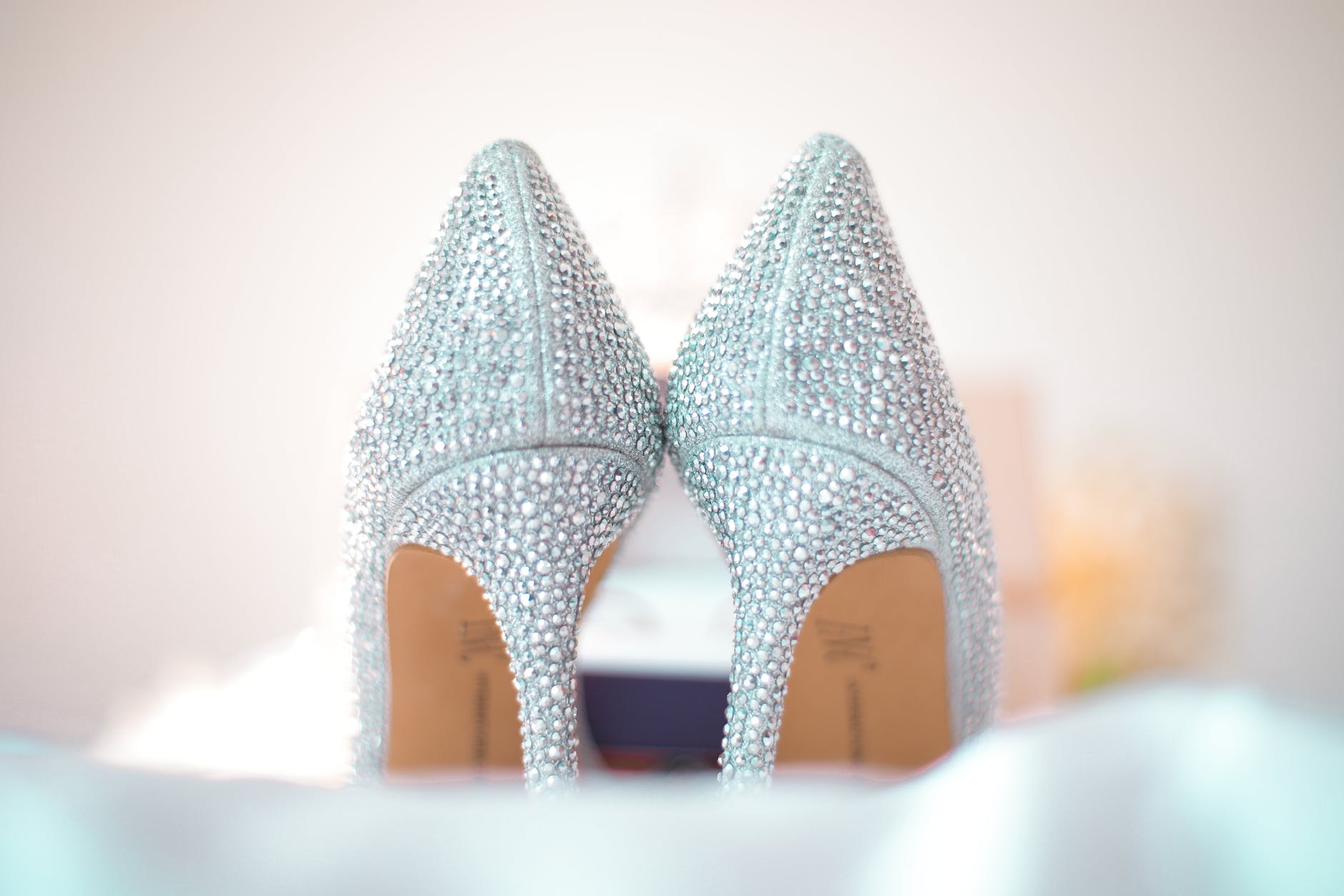 high heels covered in crystals
