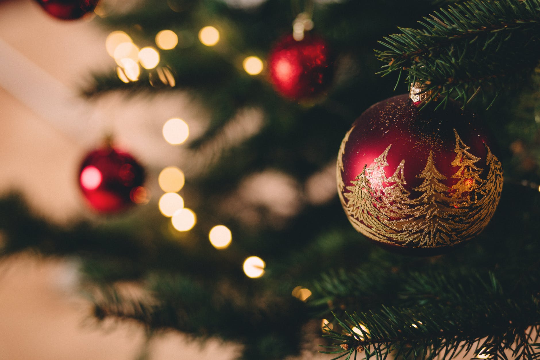 christmas tree with baubles